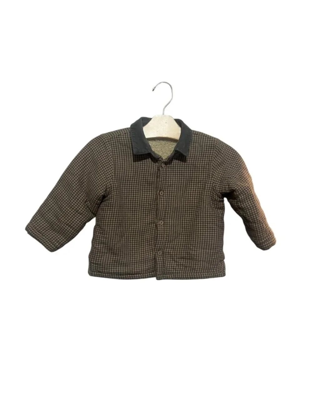 Quincy Mae Indigo Plaid Ford Jacket 18-24 Months